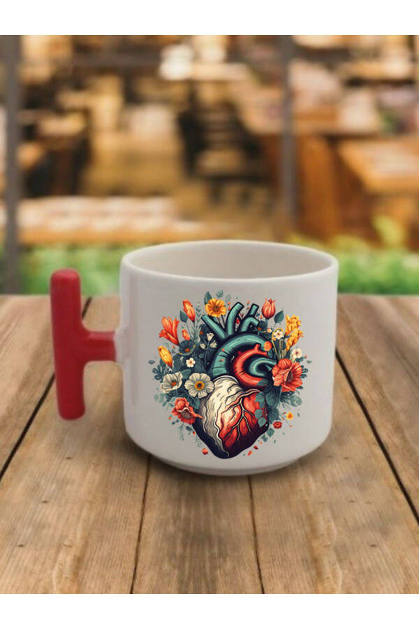 Heart Flowered Cup Mug Gift Items - Ceramic Tea, Coffee Gift Mug - 1