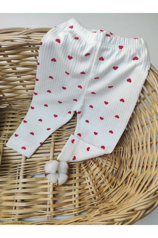 Heart Printed Cotton Leggings Pajama Baby & Children Leggings Trousers - 2