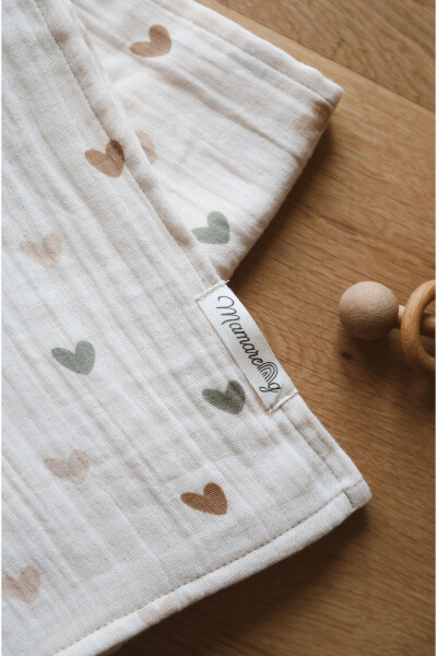 Heart Series 100% Cotton Multi-Purpose Muslin Blanket Swaddle (95X95 cm.) - 2