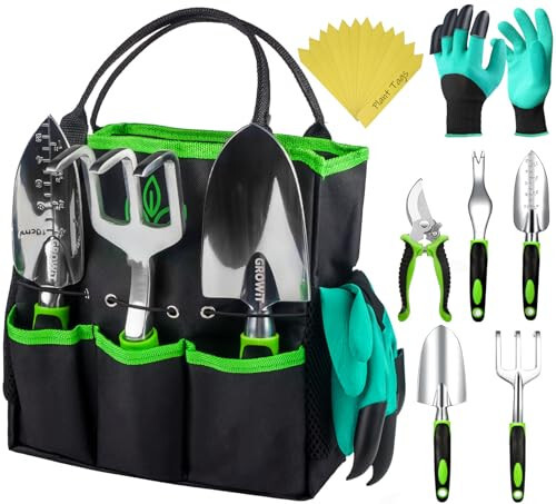 Heavy Duty Garden Tools 22 Pieces Set - Rust Proof, Durable Gardening Supplies - Ergonomic Gardening Hand Tools - Ideal Gardening Gifts for Women - 1