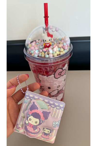 Hello Kitty and Mini Notebook Straw Cup, Water Bottle - Cold Drink Water Bottle, For Cocktail, Kids GIFT - 4