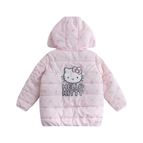 Hello Kitty Sanrio Girls Kulakli Bolalar va Katta Bolalar uchun quloqli Puffer kurtka - 5