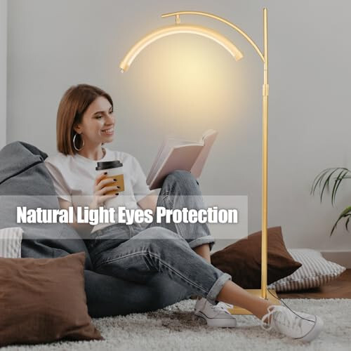 Heshenyqi Lash Light Esthetician Light for Eyelash Extensions, LED Floor Lash Lamp Light for Lash Extensions Tattoo Light Half Moon Ring Light Lamp for Tatto Artists Nail Tech Esthetician Gold - 5