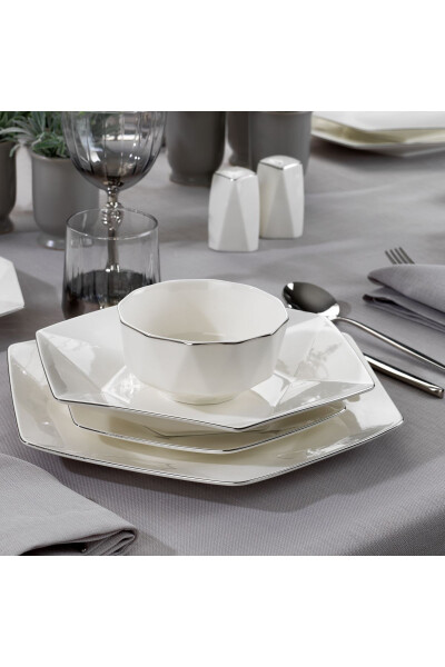 Hexa Dinner Set 56 Pieces - Platinum - 4