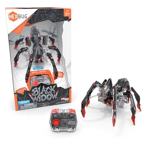 HEXBUG Remote Control Black Widow, Rechargeable Robot Spider Toys for Kids, Adjustable Robotic Black Widow Figure STEM Toys for Boys & Girls Ages 8 & Up - 1