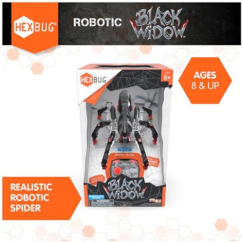 HEXBUG Remote Control Black Widow, Rechargeable Robot Spider Toys for Kids, Adjustable Robotic Black Widow Figure STEM Toys for Boys & Girls Ages 8 & Up - 2