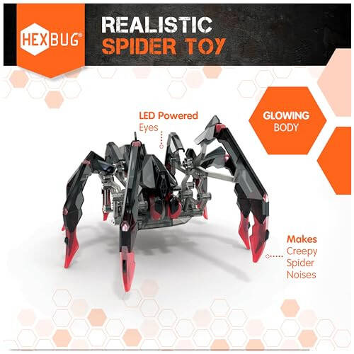 HEXBUG Remote Control Black Widow, Rechargeable Robot Spider Toys for Kids, Adjustable Robotic Black Widow Figure STEM Toys for Boys & Girls Ages 8 & Up - 3