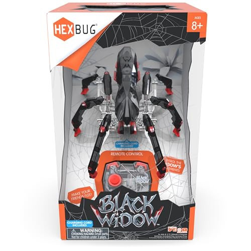 HEXBUG Remote Control Black Widow, Rechargeable Robot Spider Toys for Kids, Adjustable Robotic Black Widow Figure STEM Toys for Boys & Girls Ages 8 & Up - 6