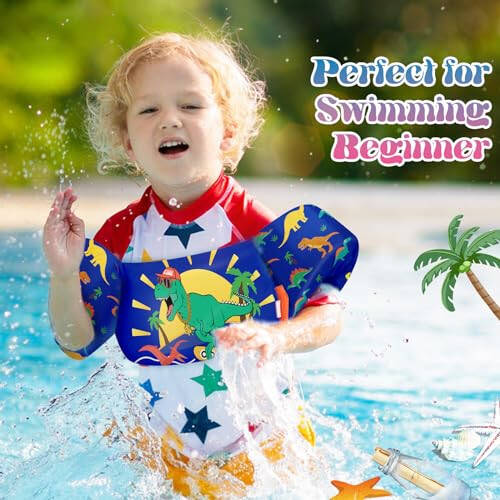 Heysplash Çocuk Yüzme Yeleği, Bebek Şişme Kolları, Çocuklar İçin Ayarlanabilir Kayışlı Sırt Çantası, Yüzme Ceket Su Kanadı Kol Bebek Şişme Kolları, Havuz Deniz Yüzme Yardımı Erkek Kız - 6