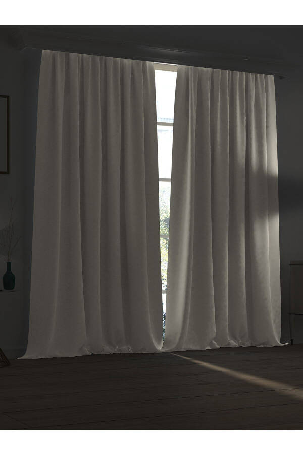 High Quality Stone Color Blackout Curtain Extrafor Pleated Single Wing - 2