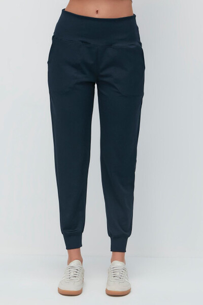 High Waist Cuffed Jogger Sweatpants 811 Charcoal - 7