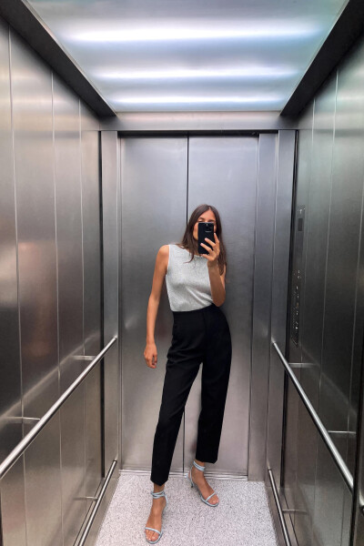 High Waist Trousers Black - 9