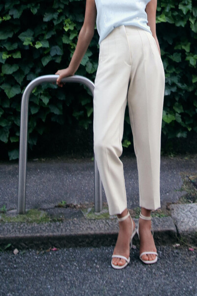 HIGH WAIST TROUSERS-Dirty-white - 7