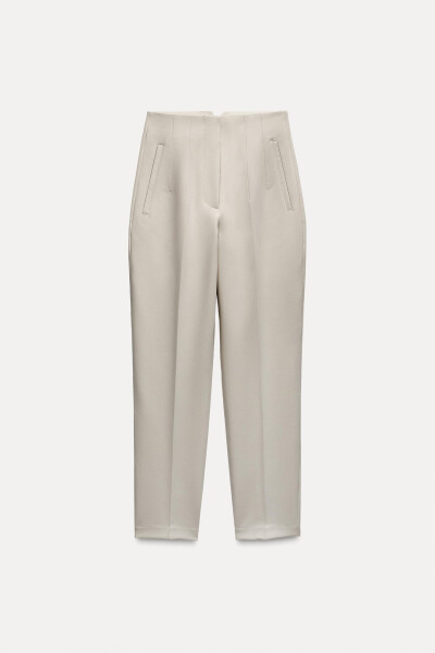 HIGH WAIST TROUSERS-Dirty-white - 8