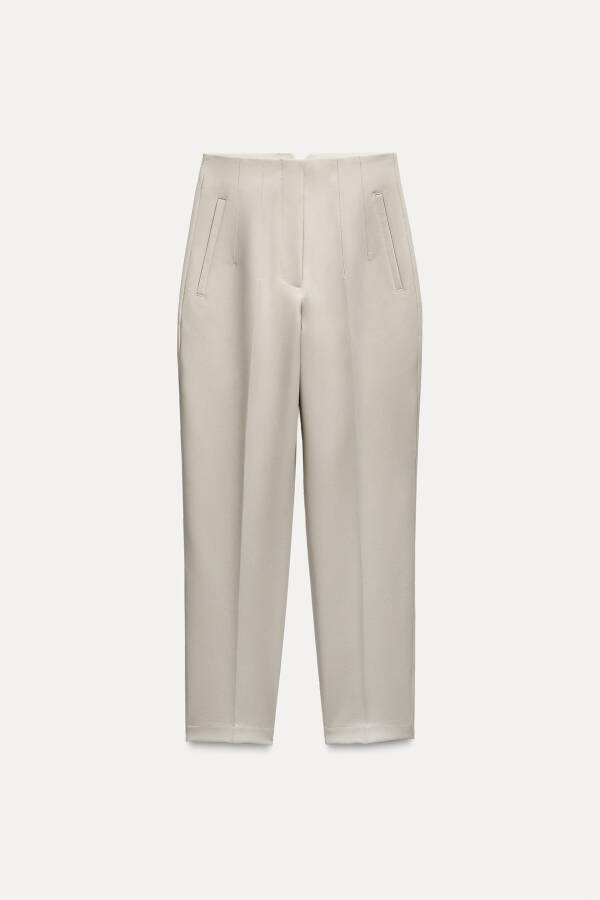 HIGH WAIST TROUSERS-Dirty-white - 8