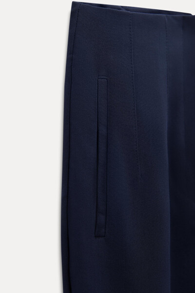 HIGH WAIST TROUSERS-NAVY - 14