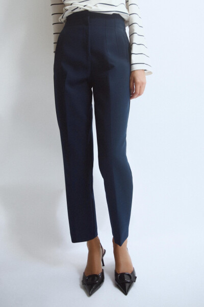 HIGH WAIST TROUSERS - NAVY - 7