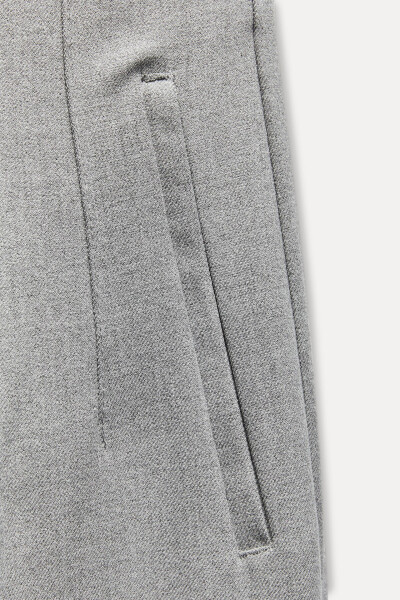 HIGH WAIST TROUSERS-Pearl grey - 16