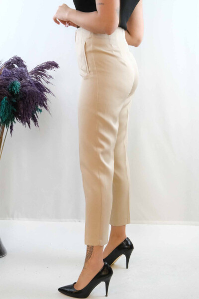 High Waist Trousers Stone - 2