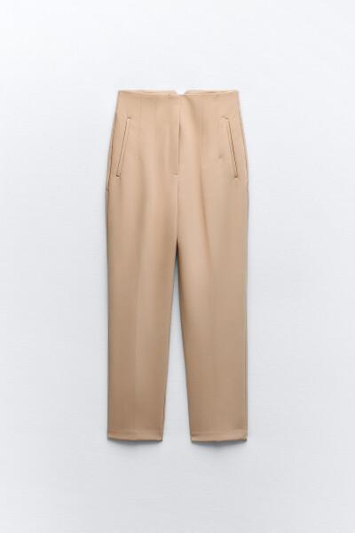 HIGH WAIST TROUSERS - TAUPE - 6