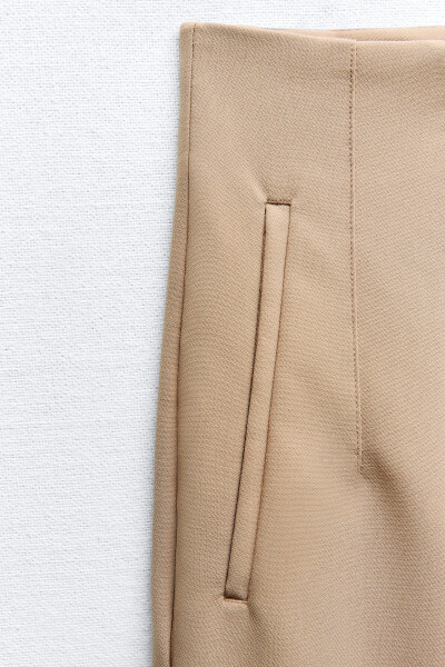 HIGH WAIST TROUSERS - TAUPE - 8