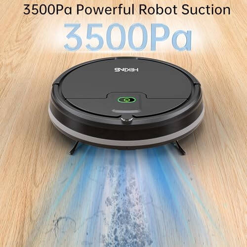 HiKiNS Upgraded Version Robot Vacuum Cleaner, 3500Pa Super Thin Robotic Vacuum, 120Mins Max, Tangle Free, Automatic,Pet Hair Robot Vacuum for Floor, Low Carpet,Black - 2