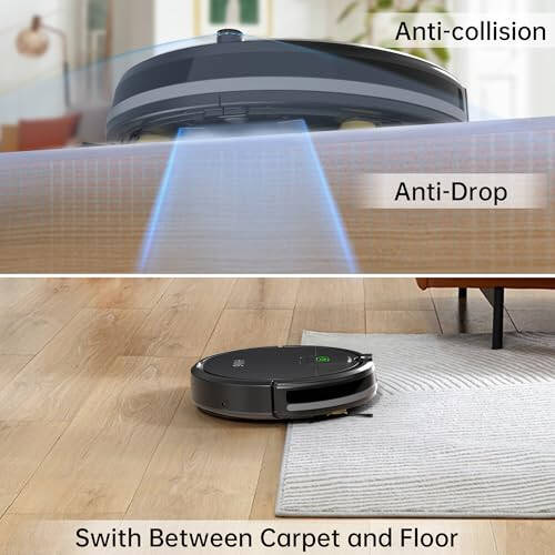 HiKiNS Upgraded Version Robot Vacuum Cleaner, 3500Pa Super Thin Robotic Vacuum, 120Mins Max, Tangle Free, Automatic,Pet Hair Robot Vacuum for Floor, Low Carpet,Black - 4