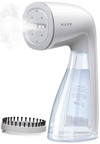 HiLIFE Steamer for Clothes, 1100W Clothes Steamer, Fast Wrinkle Removal with Large 300ml Tank, Ideal for All Fabrics, Easy to Use, Compact and Portable Travel Garment Steamer (white) - 2