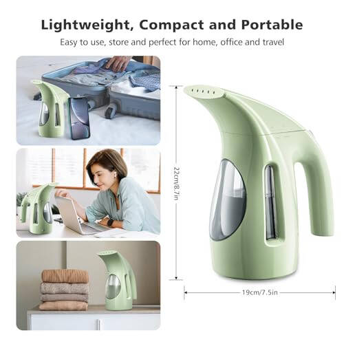 HiLIFE Steamer for Clothes, Portable Handheld Design, 240ml Big Capacity, 700W, Strong Penetrating Steam, Removes Wrinkle, for Home, Office and Travel (ONLY FOR 120V)(Green) - 4