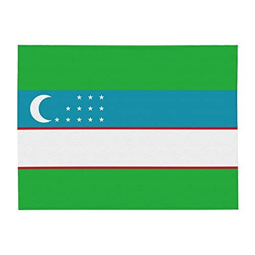 HKITCHENUS Flag of Uzbekistan Fleece Blanket Bed Linen Sofa Blankets Throw Size 80