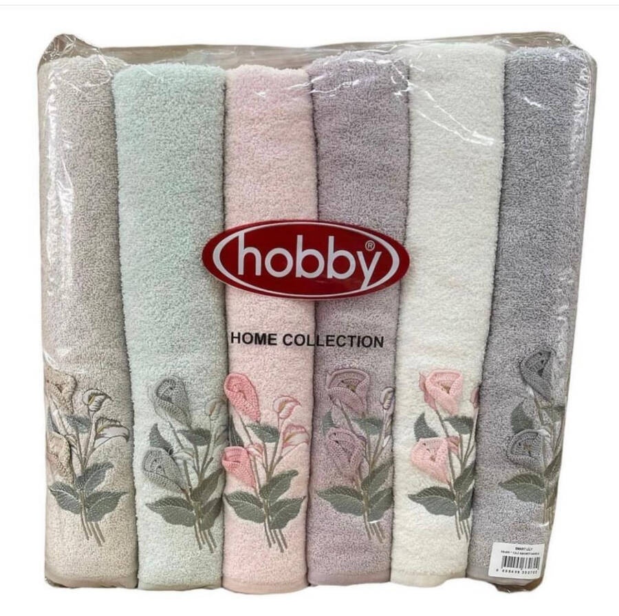 Hobby 50x85cm 12 Pack Embroidered Towel Lily - 1