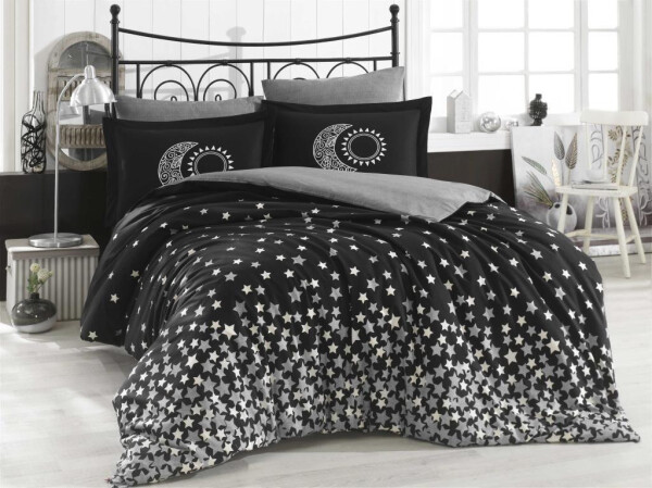 Hobby Double Poplin Duvet Cover Stars Black - 5