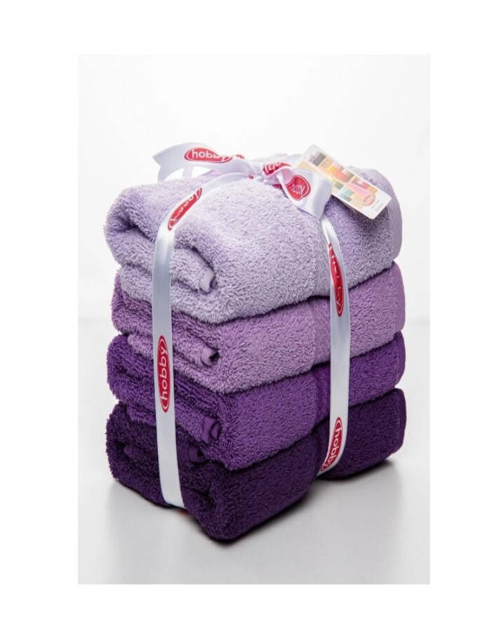 Hobby Rainbow 4 Pack 50x90 Towel Set Lilac - 6