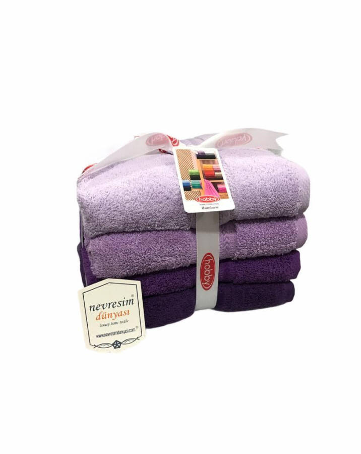 Hobby Rainbow 4 Pack 50x90 Towel Set Lilac - 7