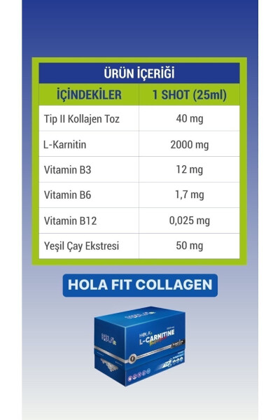 Hola Fit L-Carnitine 2000 Mg Type 2 Collagen / 15 Shot Forest Fruit - 10