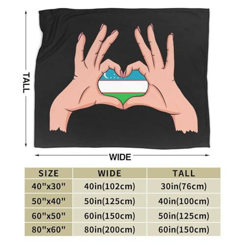 Holding Love in Your Hands Flag of Uzbekistan Throw Blanket for Couch Bed Sofa 50