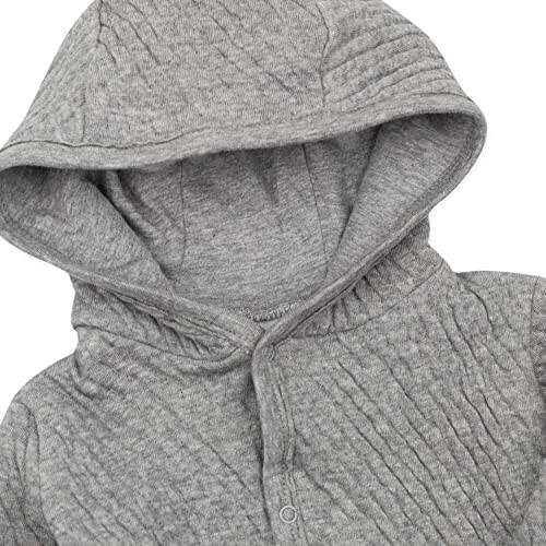 HonestBaby Front Hooded Jackets, Side-snap Top, Hoodies in Cozy 100% Organic Cotton Infant Baby Boys, Girls, Unisex - 3