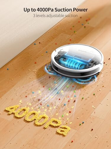 HONITURE Robot Vacuum and Mop Combo, 4000pa Strong Suction, G20 Robot Vacuum Cleaner with Self-Charging, 150Mins Max, App&Remote&Voice Control, Super-Slim, Ideal for Pet Hair - 3