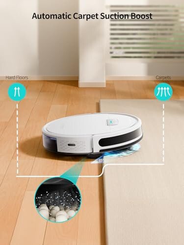 HONITURE Robot Vacuum and Mop Combo, 4000pa Strong Suction, G20 Robot Vacuum Cleaner with Self-Charging, 150Mins Max, App&Remote&Voice Control, Super-Slim, Ideal for Pet Hair - 5