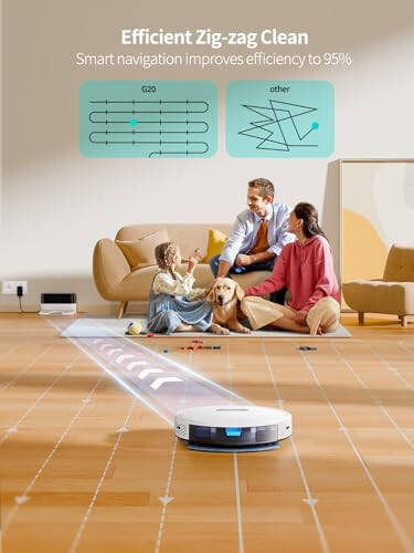 HONITURE Robot Vacuum and Mop Combo, 4000pa Strong Suction, G20 Robot Vacuum Cleaner with Self-Charging, 150Mins Max, App&Remote&Voice Control, Super-Slim, Ideal for Pet Hair - 6