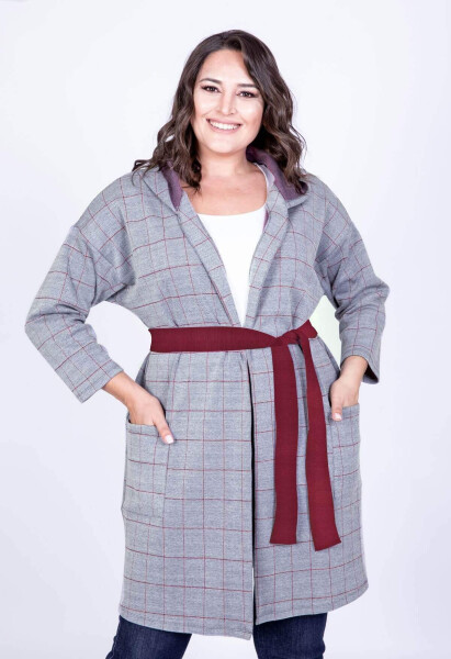 Hooded and Belted Cardigan - 1