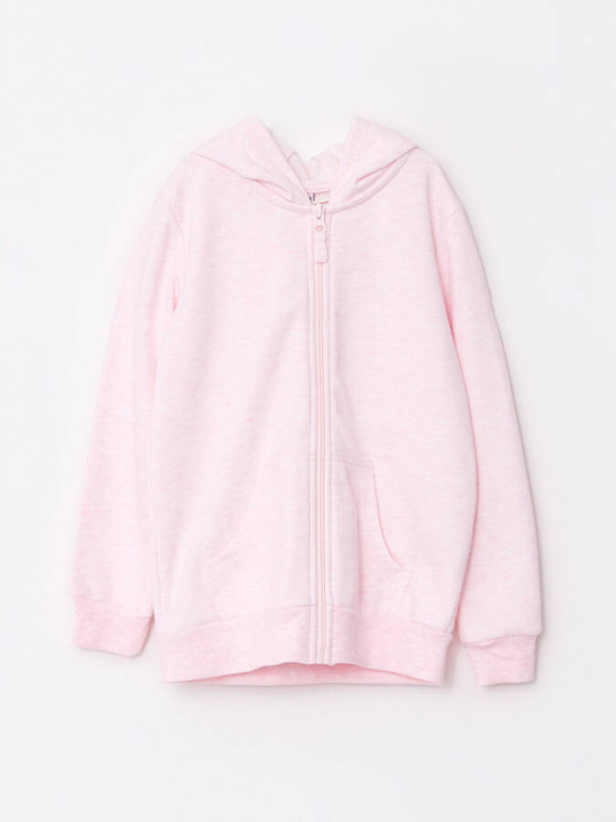 Hooded Basic Long Sleeve Girls Zip-Up Sweatshirt - 9