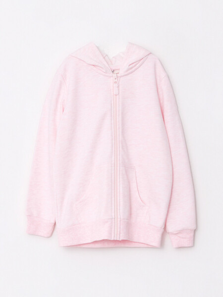 Hooded Basic Long Sleeve Girls Zip-Up Sweatshirt - 7