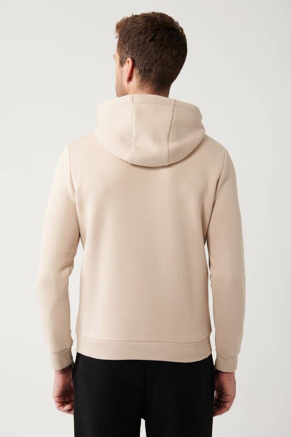 Hooded Beige Sweatshirt - 4