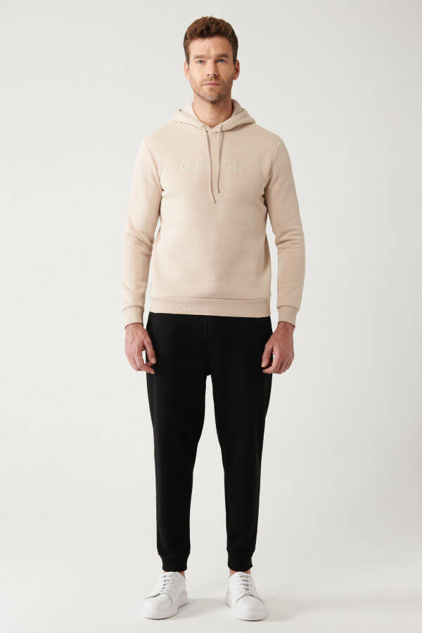 Hooded Beige Sweatshirt - 6