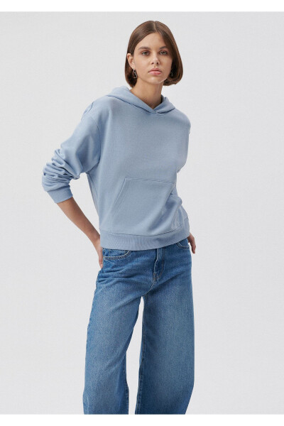 Hooded Blue Basic Sweatshirt 1611771-85385 - 16