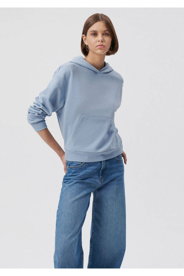 Hooded Blue Basic Sweatshirt 1611771-85385 - 16