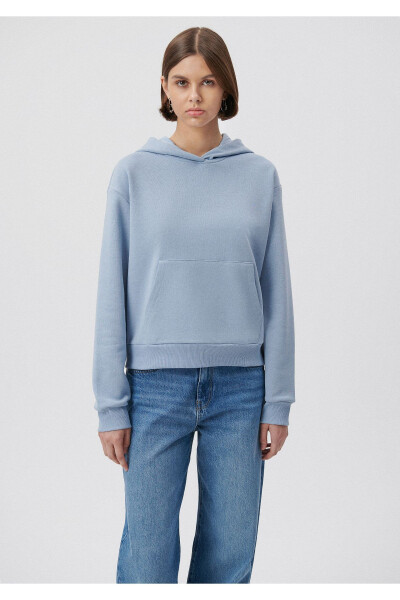 Hooded Blue Basic Sweatshirt 1611771-85385 - 17