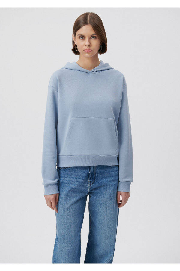 Hooded Blue Basic Sweatshirt 1611771-85385 - 17