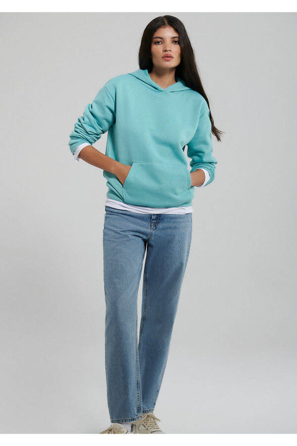 Hooded Blue Basic Sweatshirt 167299-71463 - 16